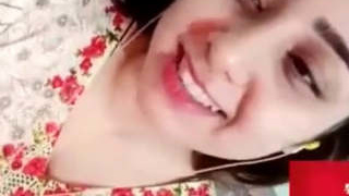 Pakistani girl in a video call flaunts her beauty
