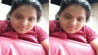 Bhabhi's big boobs and pussy on display in village video
