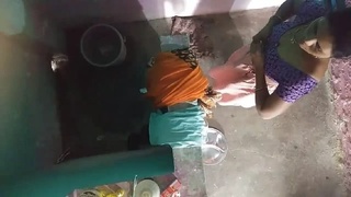 Village bhabhi takes a shower and masturbates