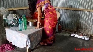 Official video of cute Bengali boudi in red sari having sex