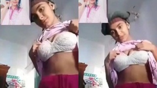 Beautiful Indian girl flaunts her breasts in a steamy video