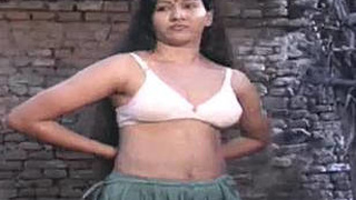Boy peeps on teen girl in bathtub, gets caught by maid showing her hot ass