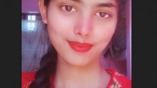 Desi teen girl showering in a cute video