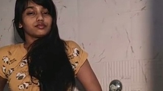 Indian girl gets naked in the bathroom