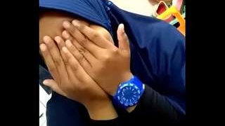 Cute hijabi girl gets her pussy fingured by her boyfriend outdoors