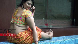 Indian BBW wife's seductive photoshoot in a village setting