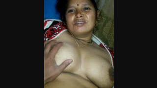 Mature Bihari bhabhi gets her big tits covered in cum