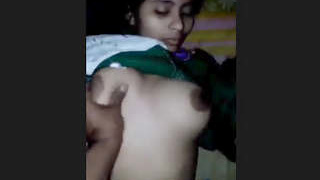 Big-breasted Indian girl gets naughty on camera