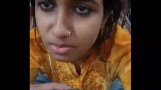 Cute Indian girlfriend gives a blowjob