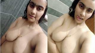 Cute Indian girl records herself with her fingers
