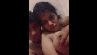 Desi teen shows off her big boobs and plays with her girlfriend on camera