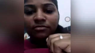 Tamil girl gets naughty on video call by raising dick