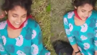 Beautiful girl gets fucked outdoors in village