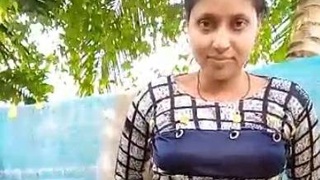 Nude Indian girls change clothes after bathing in a village