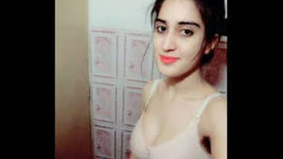 Pakistani college babe with big boobs gets naughty on camera