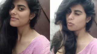 A cute Desi teen shows off her nude body in a solo video