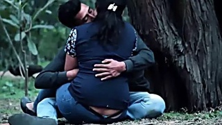 Outdoor prank with Indian couple's kissing video
