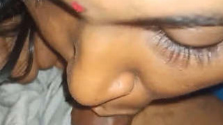 Indian Tamil wife gives a sensual blowjob