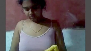 Indian girl's body tightens up in the shower