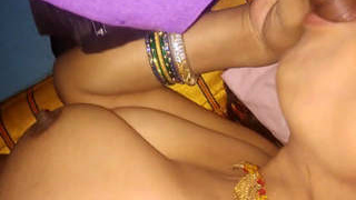 Indian wife gives a BJ to her husband in this steamy video