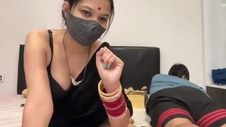 Desi wife flaunts her butt and performs oral sex in front of the camera