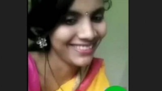 Cute Indian girl indulges in solo play with her fingers in video call