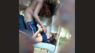 Daring couple caught having sex in public place in the village