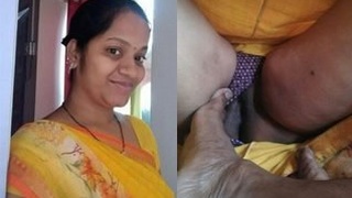 Desi boss gets her pussy licked by foot massage