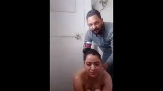 Indian couple indulges in steamy shower session