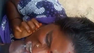 Mallu bhabhi swallows cum in a short clip